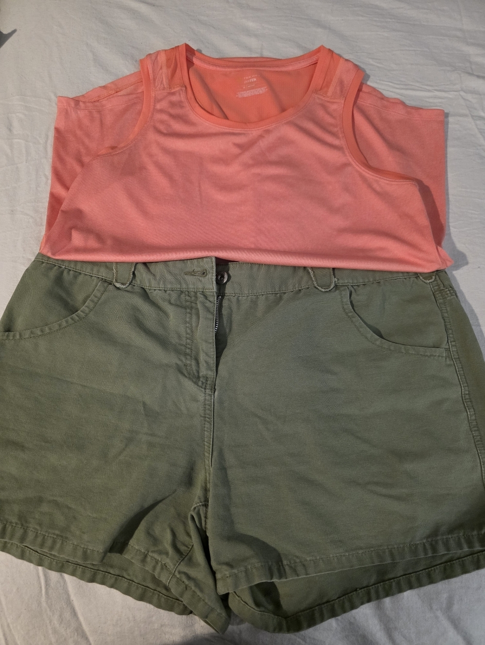 Bundle Alert! Coral Pink Sleeveless Tank N Sage Green Shorts